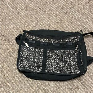 LeSportsac Black and White Crossbody Bag